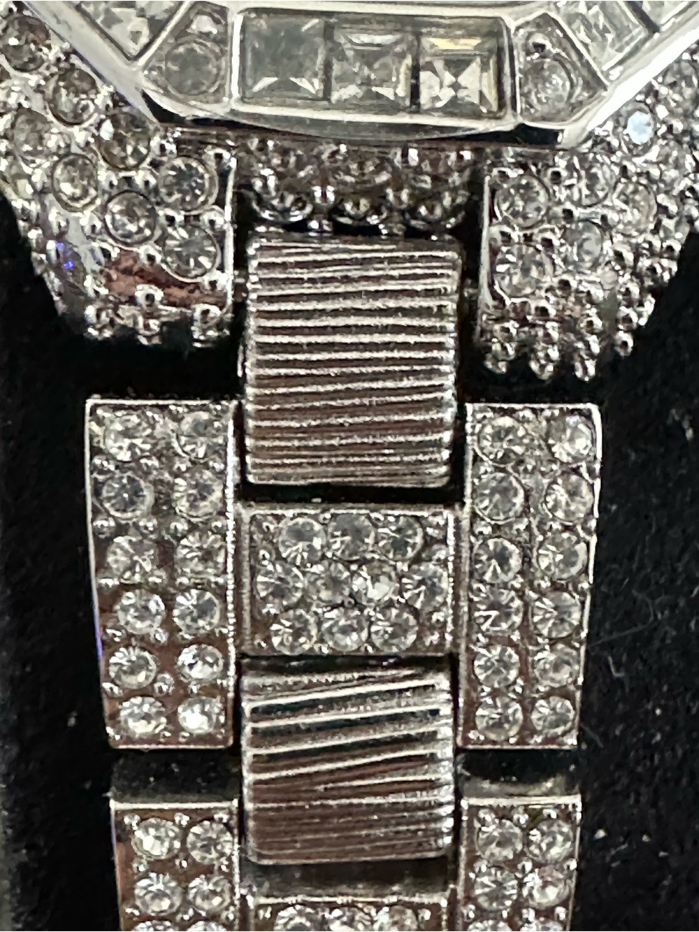 Adrienne VITTADINI Limited Edition Silver Crystal Pavé Octagon Bracelet Watch - Picture 4 of 7